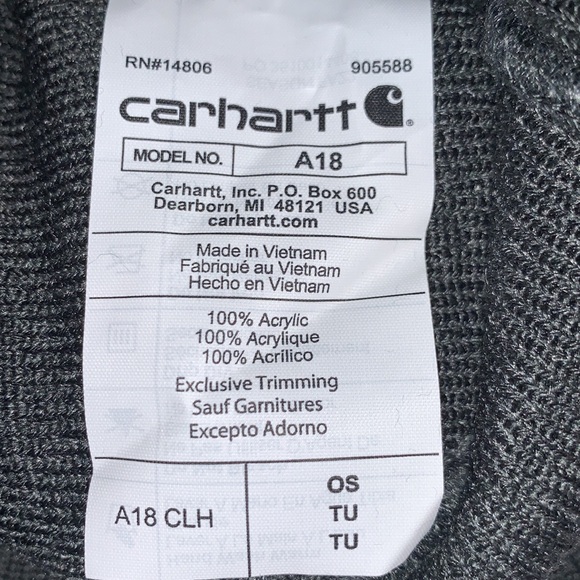CARHARTT BRAND NEW UNISEX DARK GREY KNIT BEANIE - Picture 4 of 4